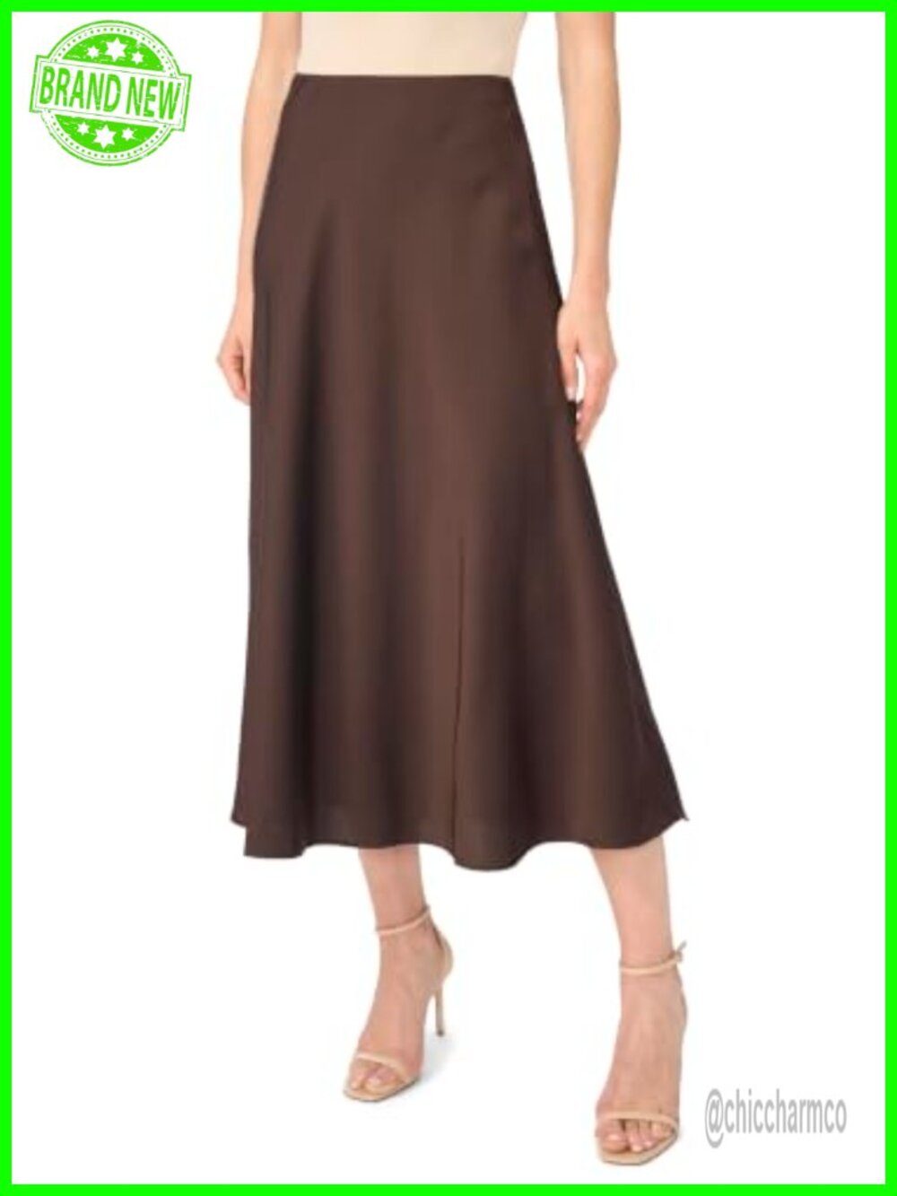 Satin Maxi Bias Skirt Contemporary Versatile Silhouette Mid Rise